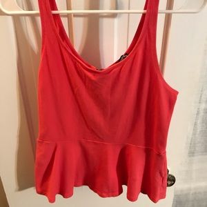 Express Coral Peplum Tank